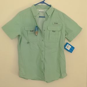 PFG Columbia Women's Bahama mint green button up